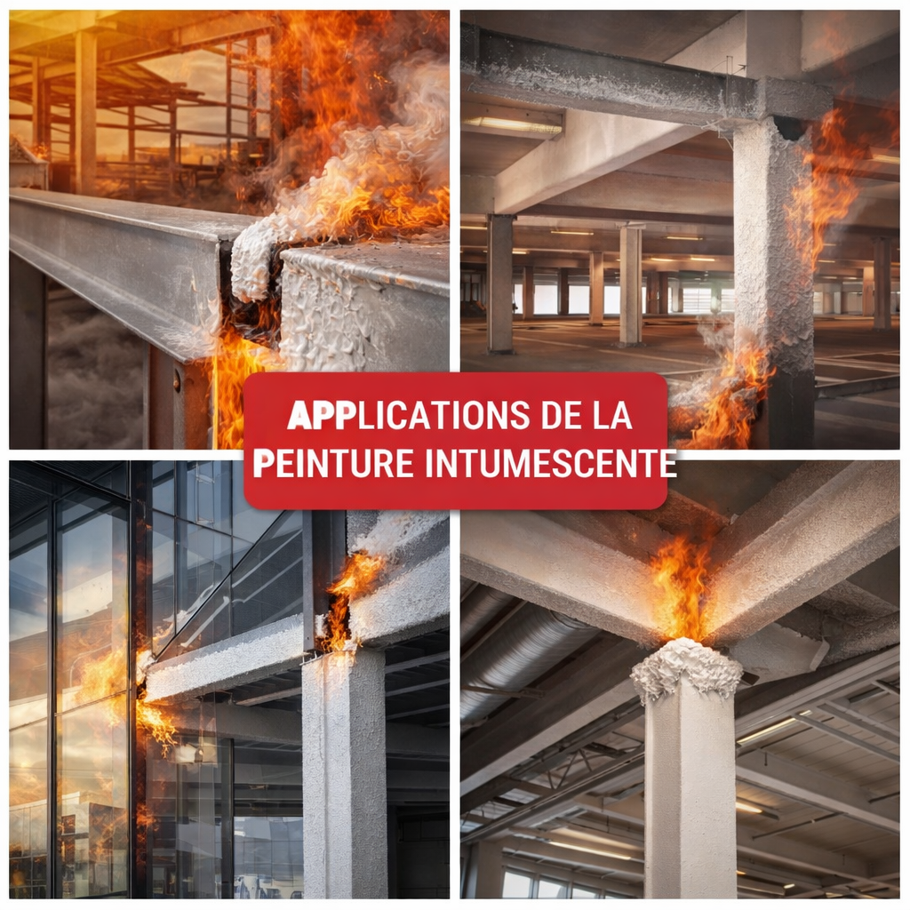 Application de peinture intumescente sur structure métallique - Protection feu